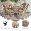 Indoor/Outdoor Commercial Bistro Set with Table and 4 Chairs in Nat/Wht