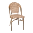 Indoor/Outdoor Commercial Bistro Set with Table and 4 Chairs in Nat/Wht