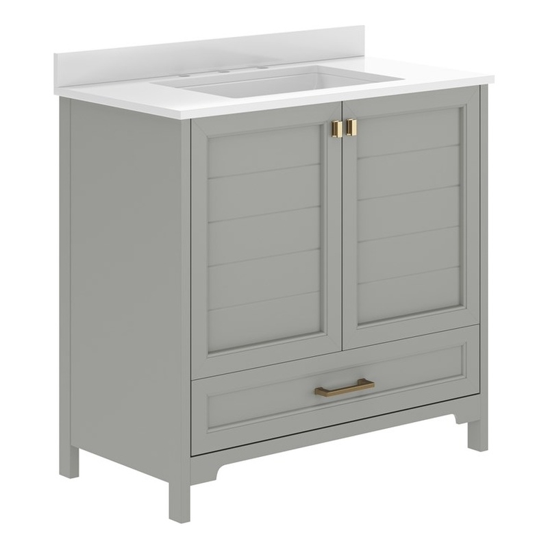 36 Inch Bathroom Vanity with Undermount Sink Cabinet and Drawer in Gray