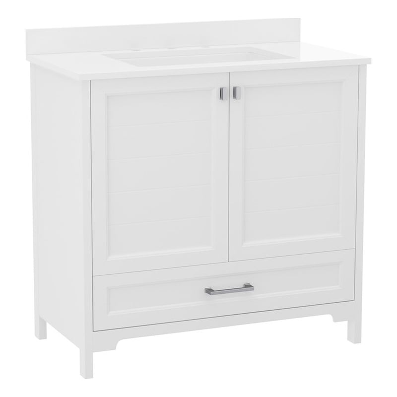 36 Inch Bathroom Vanity with Undermount Sink Cabinet and Drawer in White
