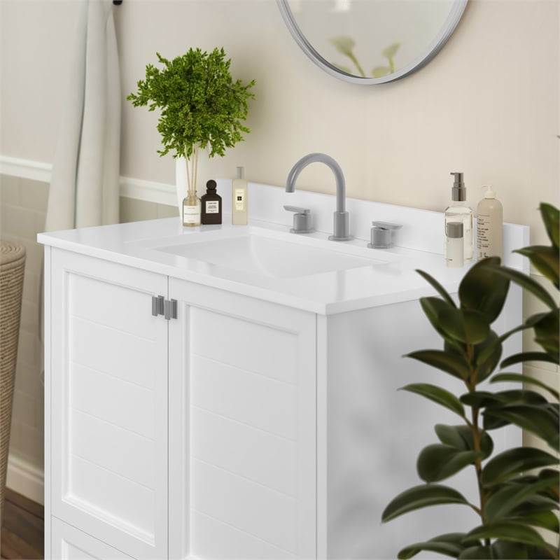 36 Inch Bathroom Vanity with Undermount Sink Cabinet and Drawer in White