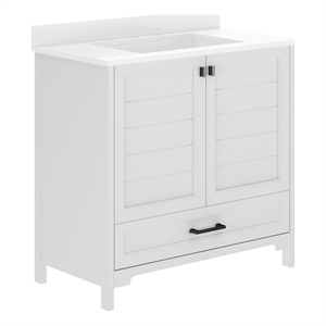 36 Inch Bathroom Vanity with Undermount Sink Cabinet and Drawer in White