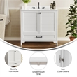 36 Inch Bathroom Vanity with Undermount Sink Cabinet and Drawer in White