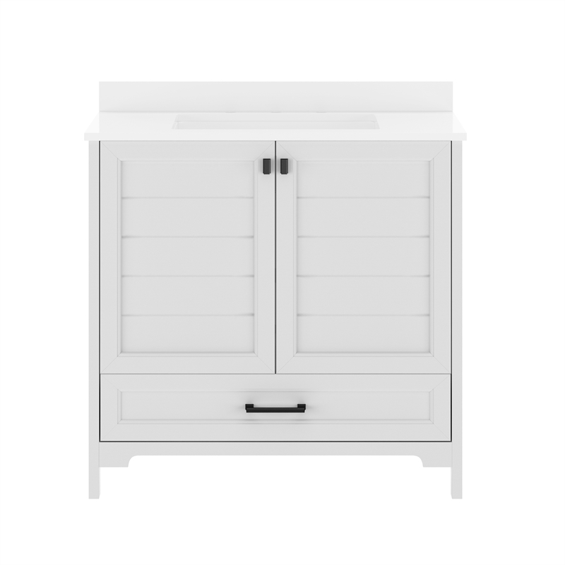 36 Inch Bathroom Vanity with Undermount Sink Cabinet and Drawer in White