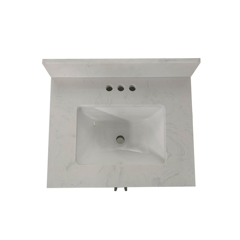 24 Inch Bathroom Vanity with Undermount Sink and Open Storage Shelf in Brown