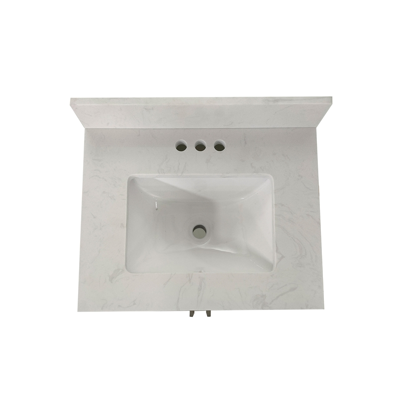 24 Inch Bathroom Vanity with Undermount Sink and Open Storage Shelf in White
