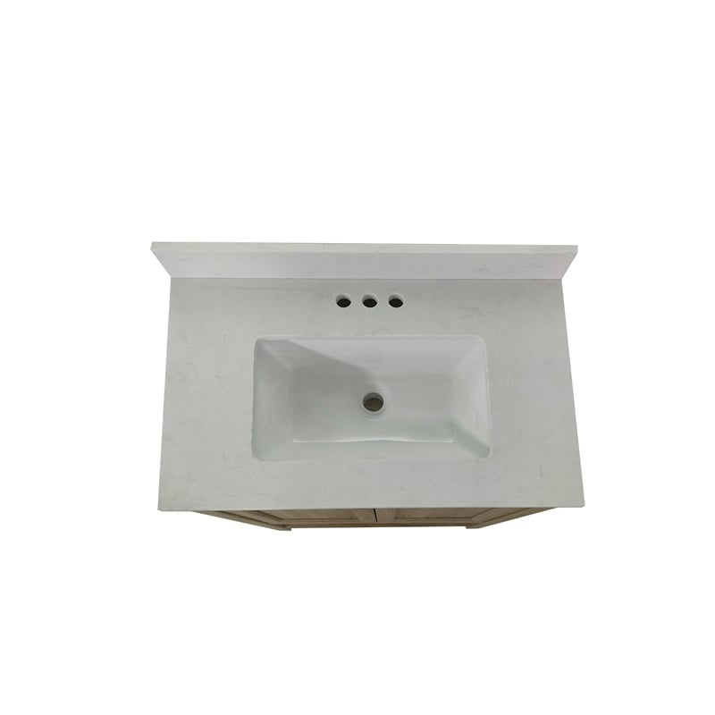 30 Inch Bathroom Vanity with Undermount Sink and Open Storage Shelf in Brown