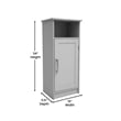 Modern Bathroom Storage Cabinet with Magnetic Close Door and 3 shelves - Gray