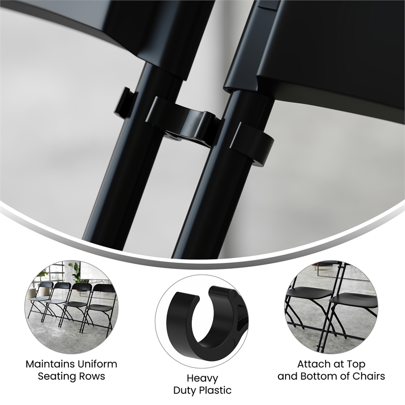 Black Wide Plastic Ganging Clips - Set of 2