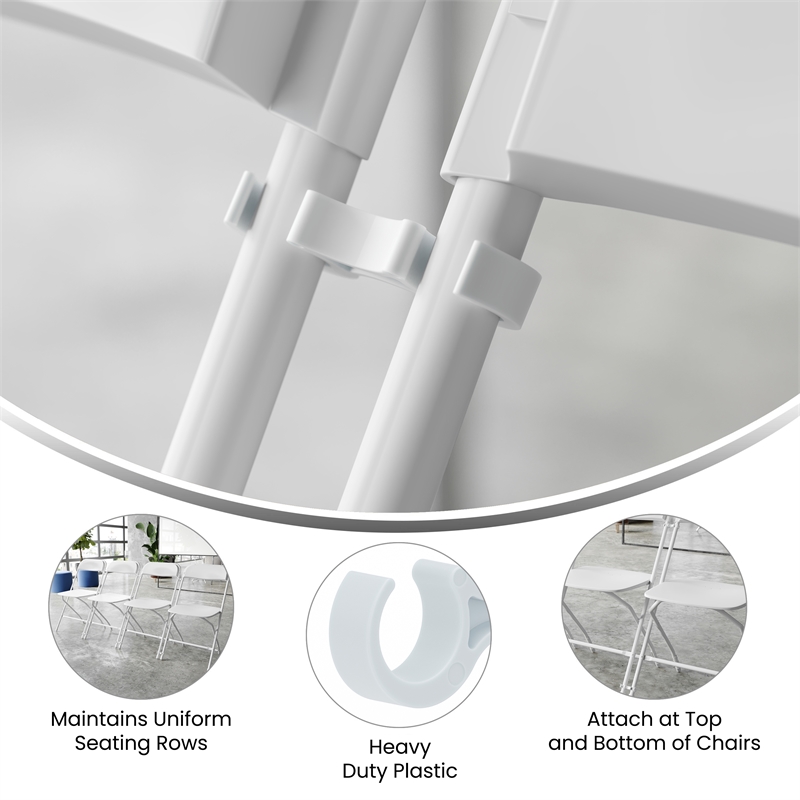 White Wide Plastic Ganging Clips - Set of 2