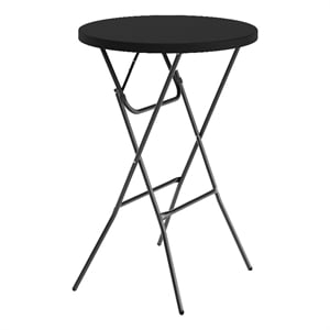 2.6-Foot Round Plastic Bar Height Folding Event Table in Black