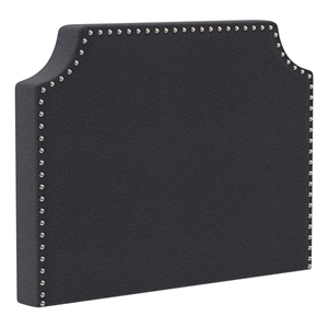 Contoured Twin Headboard with 2 Power Outlets 1 USB and 1 USB-C Port in Gray