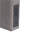 Upholstered Twin Headboard with 2 Power Outlets 1 USB 1 USB-C Port in Gray