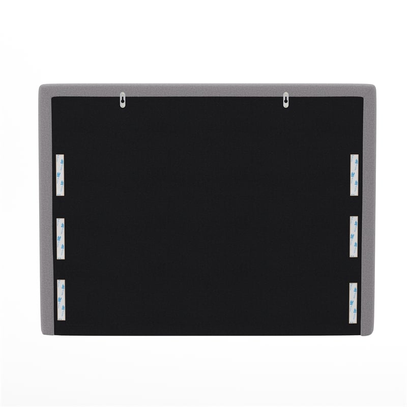 Upholstered Twin Headboard with 2 Power Outlets 1 USB 1 USB-C Port in Gray