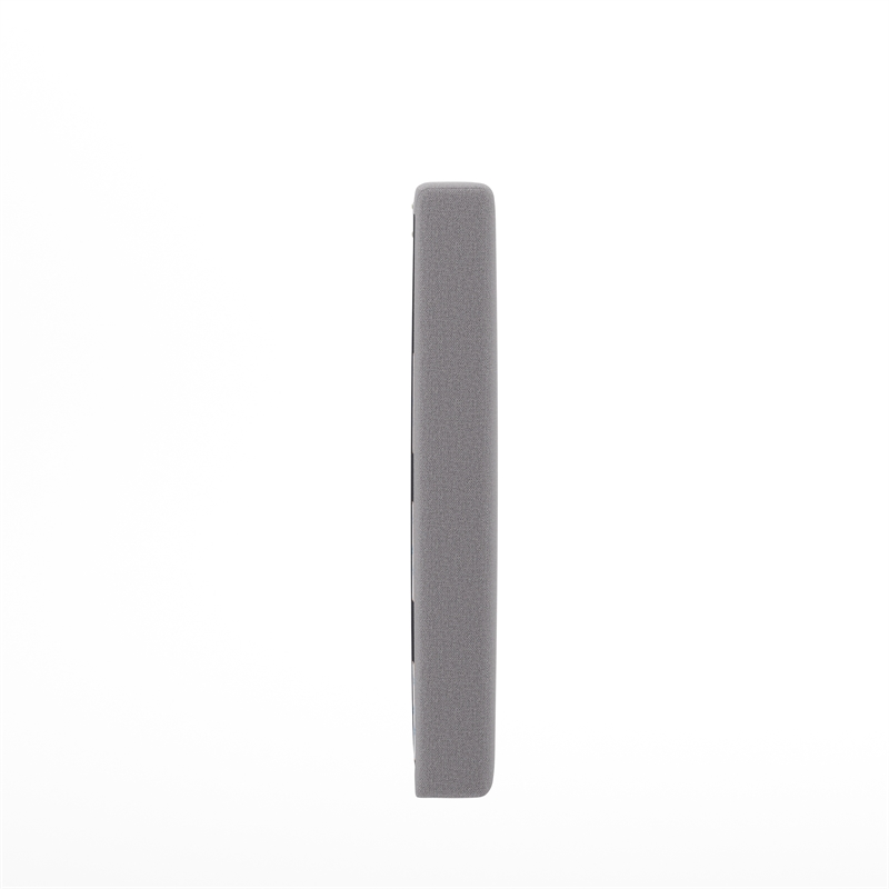 Upholstered Twin Headboard with 2 Power Outlets 1 USB 1 USB-C Port in Gray