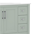 36 Inch Bathroom Vanity with Sink Open Storage and Storage Drawers in Sage