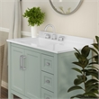 36 Inch Bathroom Vanity with Sink Open Storage and Storage Drawers in Sage