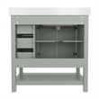 36 Inch Bathroom Vanity with Sink Open Storage and Storage Drawers in Sage