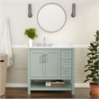 36 Inch Bathroom Vanity with Sink Open Storage and Storage Drawers in Sage