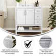 36 Inch Bathroom Vanity with Sink Open Storage and Storage Drawers in White