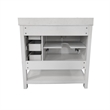 36 Inch Bathroom Vanity with Sink Open Storage and Storage Drawers in White