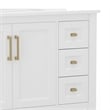 36 Inch Bathroom Vanity with Sink Open Storage and Storage Drawers in Wht/Gold