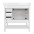 36 Inch Bathroom Vanity with Sink Open Storage and Storage Drawers in Wht/Gold