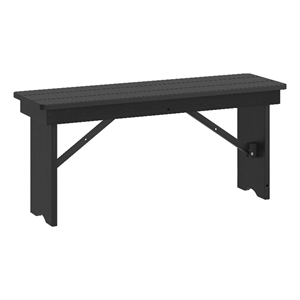 40&quot x 12&quot Antique Solid Pine Farmhouse Folding Bench in Black Wash