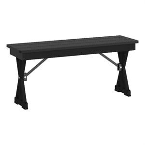 40&quot x 12&quot Antique Solid Pine Farmhouse Folding Bench in Black Wash