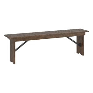 60&quot x 12&quot Antique Solid Pine Farmhouse Folding Bench in Antique Rustic