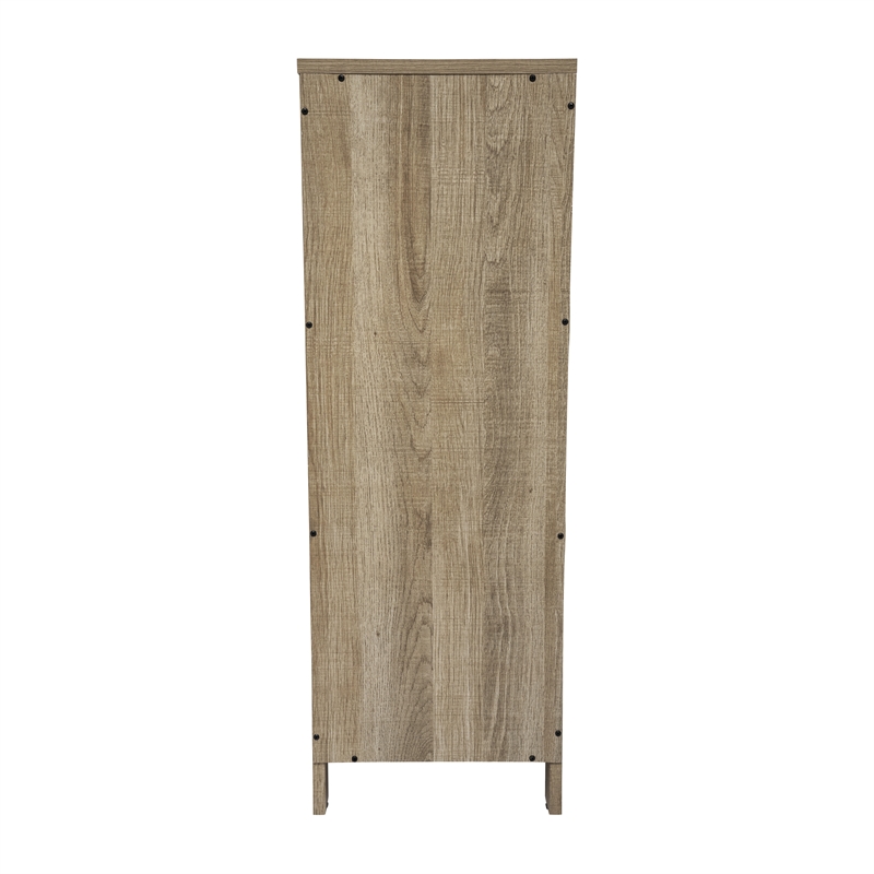 Farmhouse Bathroom Storage Organizer with 2 Drawers and Open Shelf in Brown