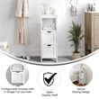 Farmhouse Bathroom Storage Organizer with 2 Drawers and Open Shelf in White