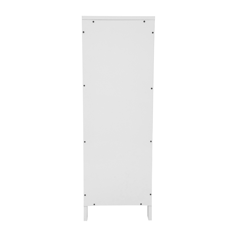 Farmhouse Bathroom Storage Organizer with 2 Drawers and Open Shelf in White