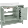 42 Inch Bathroom Vanity with Sink Open Storage and Storage Drawers in Sage