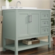 42 Inch Bathroom Vanity with Sink Open Storage and Storage Drawers in Sage
