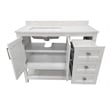 42 Inch Bathroom Vanity with Sink Open Storage and Storage Drawers in White