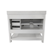 42 Inch Bathroom Vanity with Sink Open Storage and Storage Drawers in White