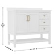 42 Inch Bathroom Vanity with Sink Open Storage and Storage Drawers in Wht/Gold