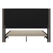 King Size Upholstered Platform Bed with Channel Stitched Headboard in Beige