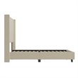King Size Upholstered Platform Bed with Channel Stitched Headboard in Beige