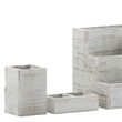 Whitewashed Wooden 3 Piece Organization Set for Desktop Tables or Vanity