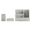Whitewashed Wooden 3 Piece Organization Set for Desktop Tables or Vanity