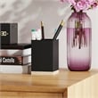 Black Finish Metal and Rustic Wood 3 Piece Desktop or Vanity Organizer Set