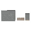 Galvanized Finish Metal and Rustic Wood 3 Piece Desktop or Vanity Organizer Set