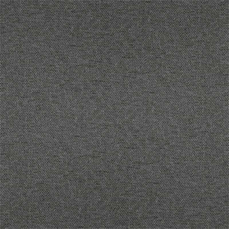 King Size Upholstered Platform Bed with Wingback Headboard-Charcoal Faux Linen