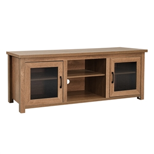 Classic TV Stand for up to 80&quot TVs-Glass Fronted Doors-Modern Walnut Finish