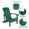 Star and Moon Fire Pit with Mesh Cover & 2 Green Poly Resin Adirondack Chairs