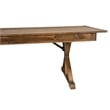 Solid Pine Farm Dining Table with X-Style Legs in Antique Rustic - 7' x 40