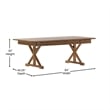 Solid Pine Farm Dining Table with X-Style Legs in Antique Rustic - 7' x 40