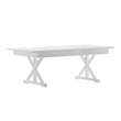 Solid Pine Farm Dining Table with X-Style Legs in Antique Rustic White-7' x 40